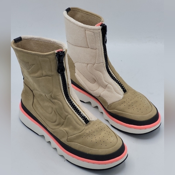 Air Jordan Nike 1 Retro Jester XX Utility Pack In Tan Pink Suede Boots Size 6.5 - Picture 2 of 16